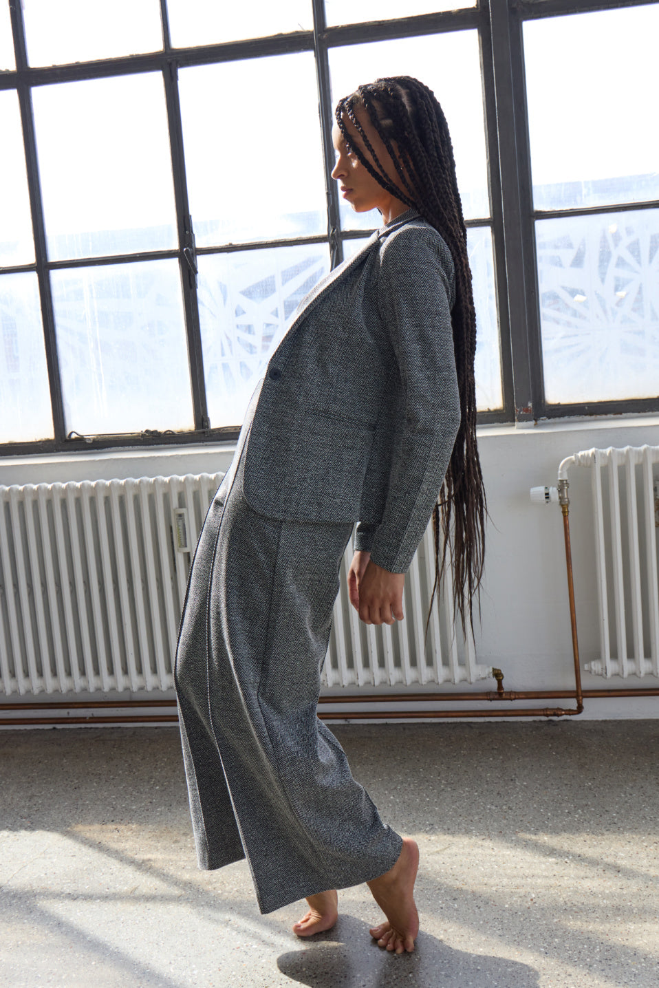 Ichi Kate Jacquard Wide Leg Pant