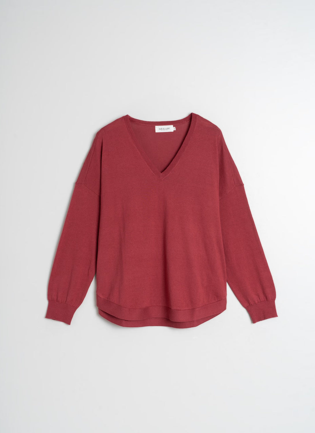 Indi & Cold Sophie Cotton V-Neck Sweater