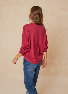 Indi & Cold Sophie Cotton V-Neck Sweater