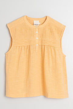 Indi & Cold Pintucked Yoke Sleeveless Blouse