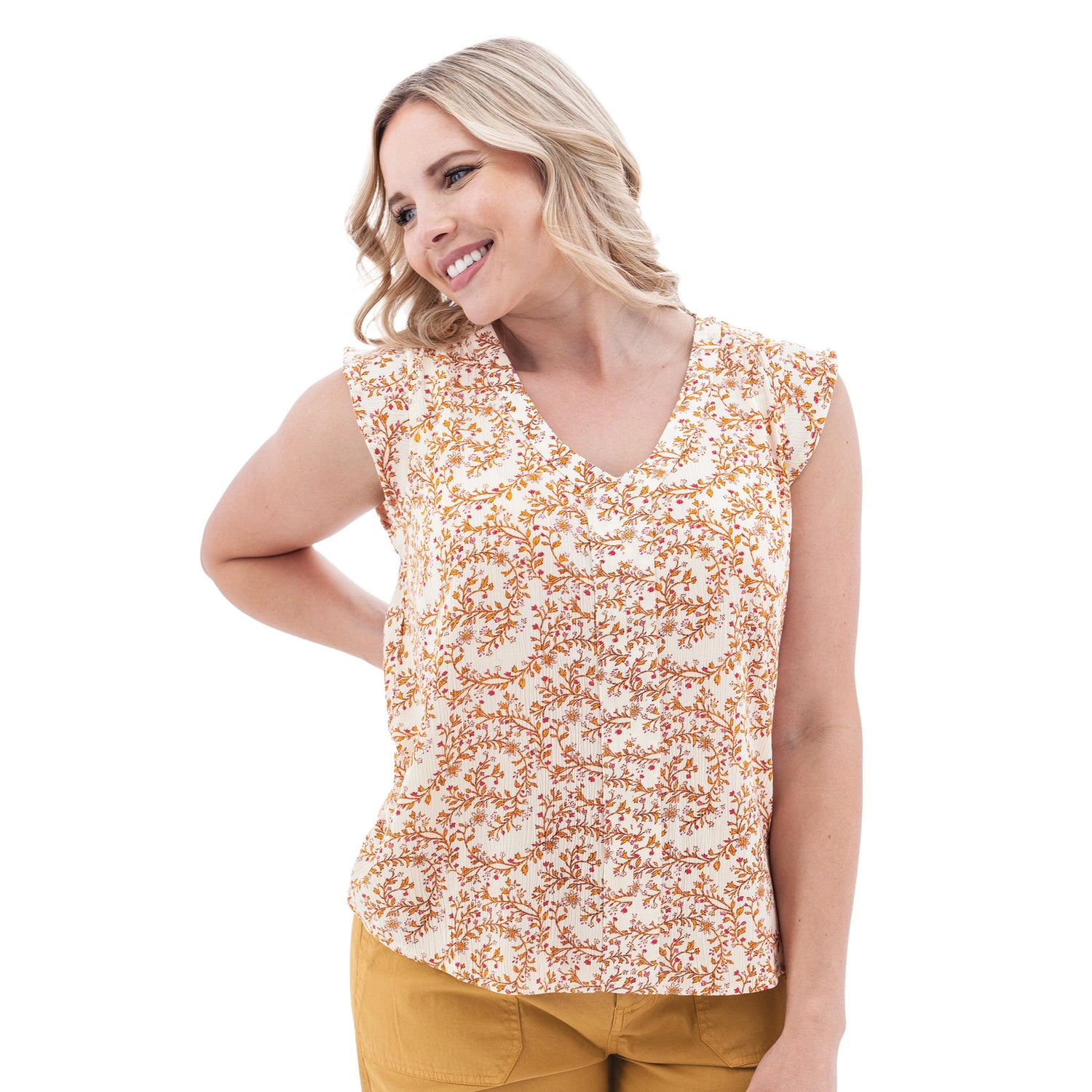 Aventura Francesca Crepe Print Top