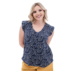 Aventura Francesca Crepe Print Top