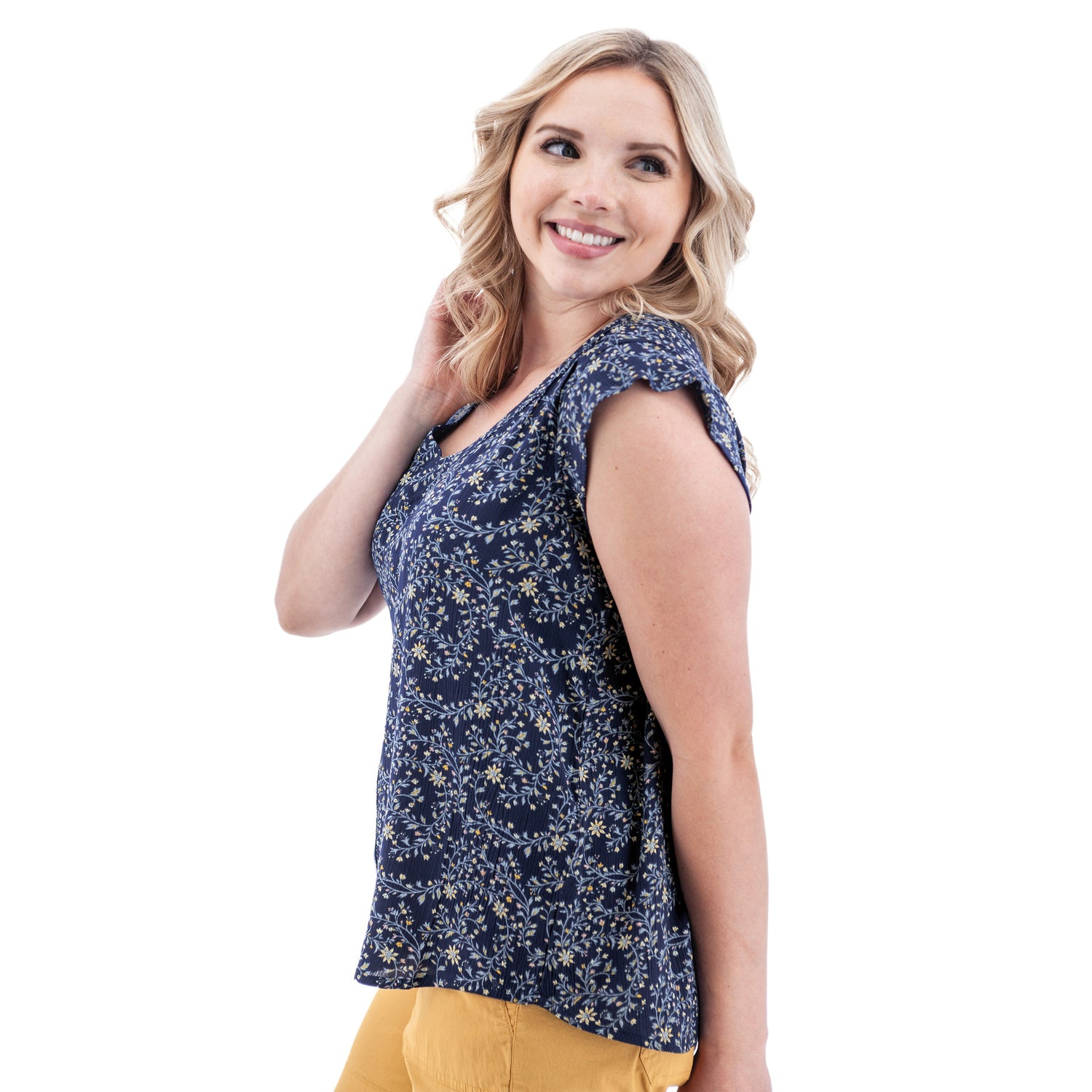 Aventura Francesca Crepe Print Top