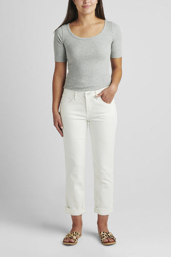 Jag Jeans Carter Mid Rise Girlfriend Jeans (White)