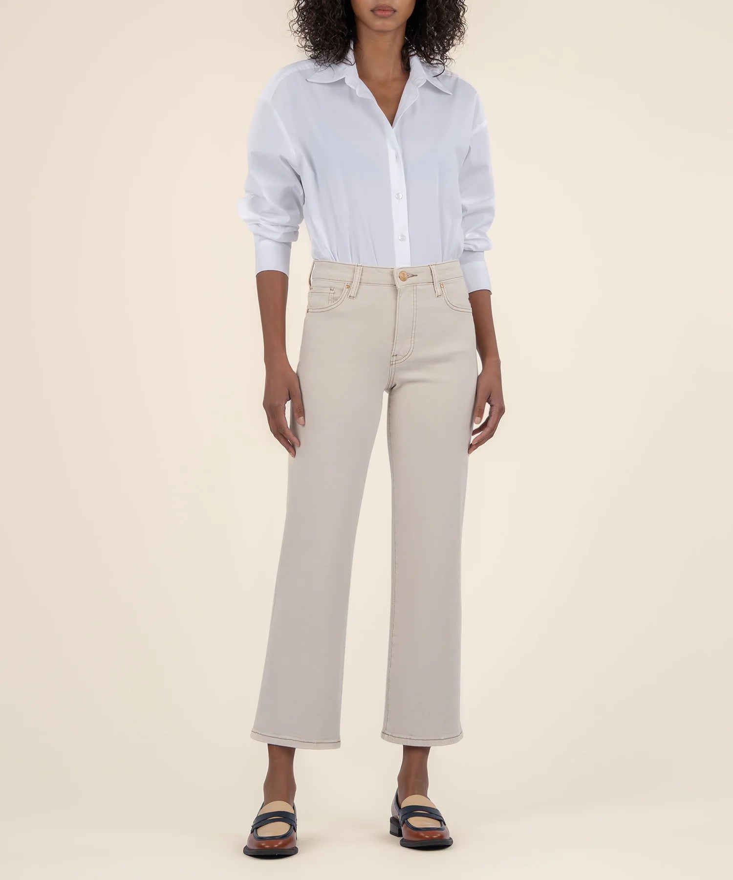 Kut From The Kloth Charlotte Wide Leg Jeans (Ecru)