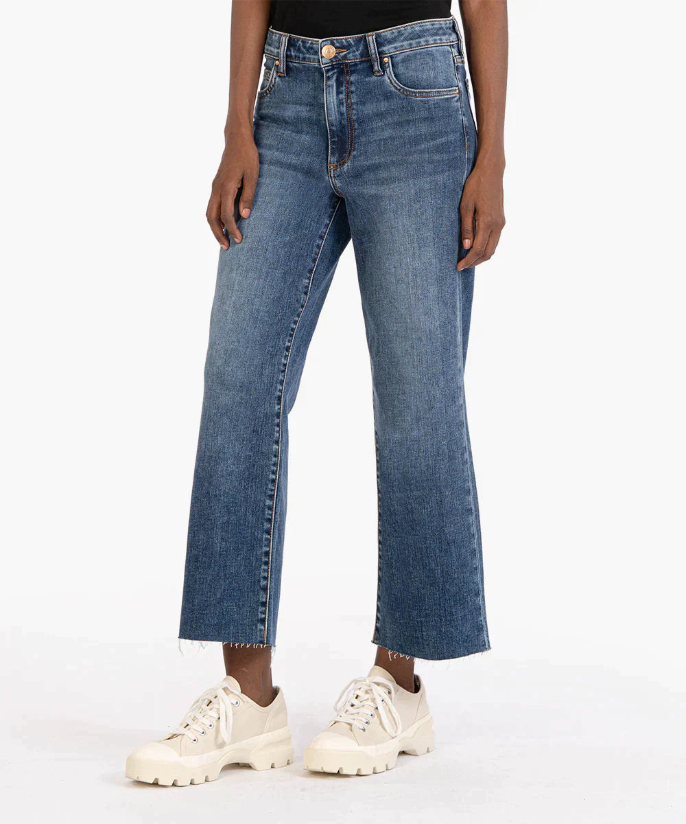 Kut From The Kloth Charlotte Wide Leg Crop Jeans (Commendatory Wash)