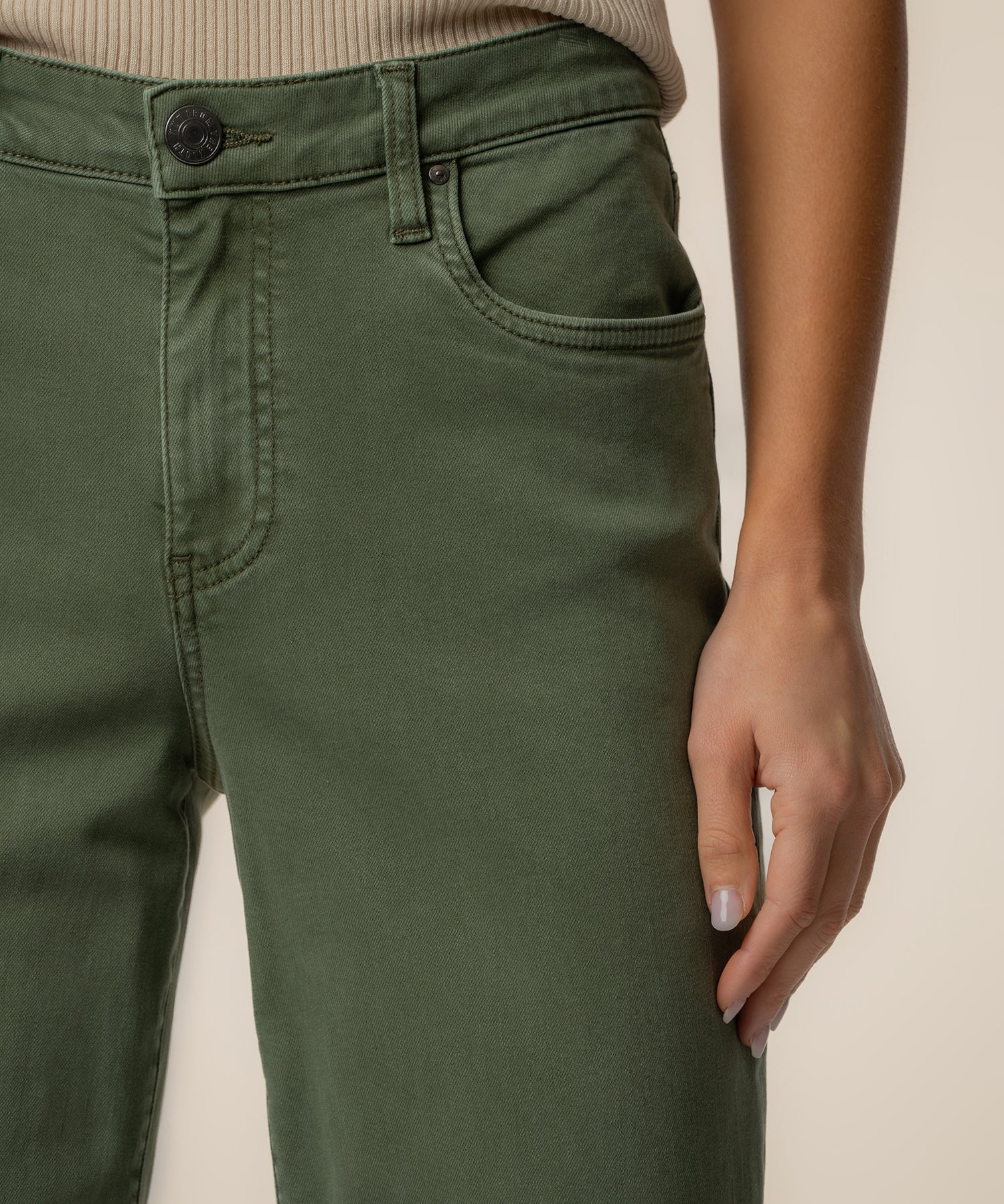 Kut From The Kloth Charlotte Wide Leg Raw Hem Twill