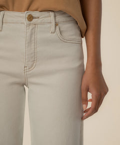 Kut From The Kloth Charlotte Wide Leg Raw Hem Twill