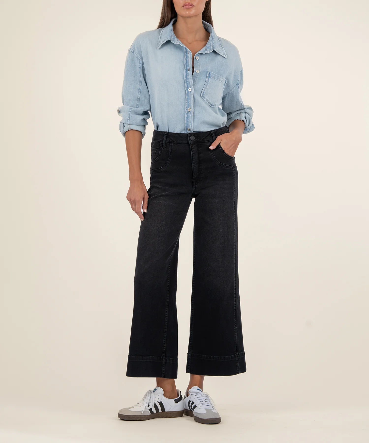 Kut From The Kloth Meg High Rise Wide Leg Jeans (Glittering Wash)