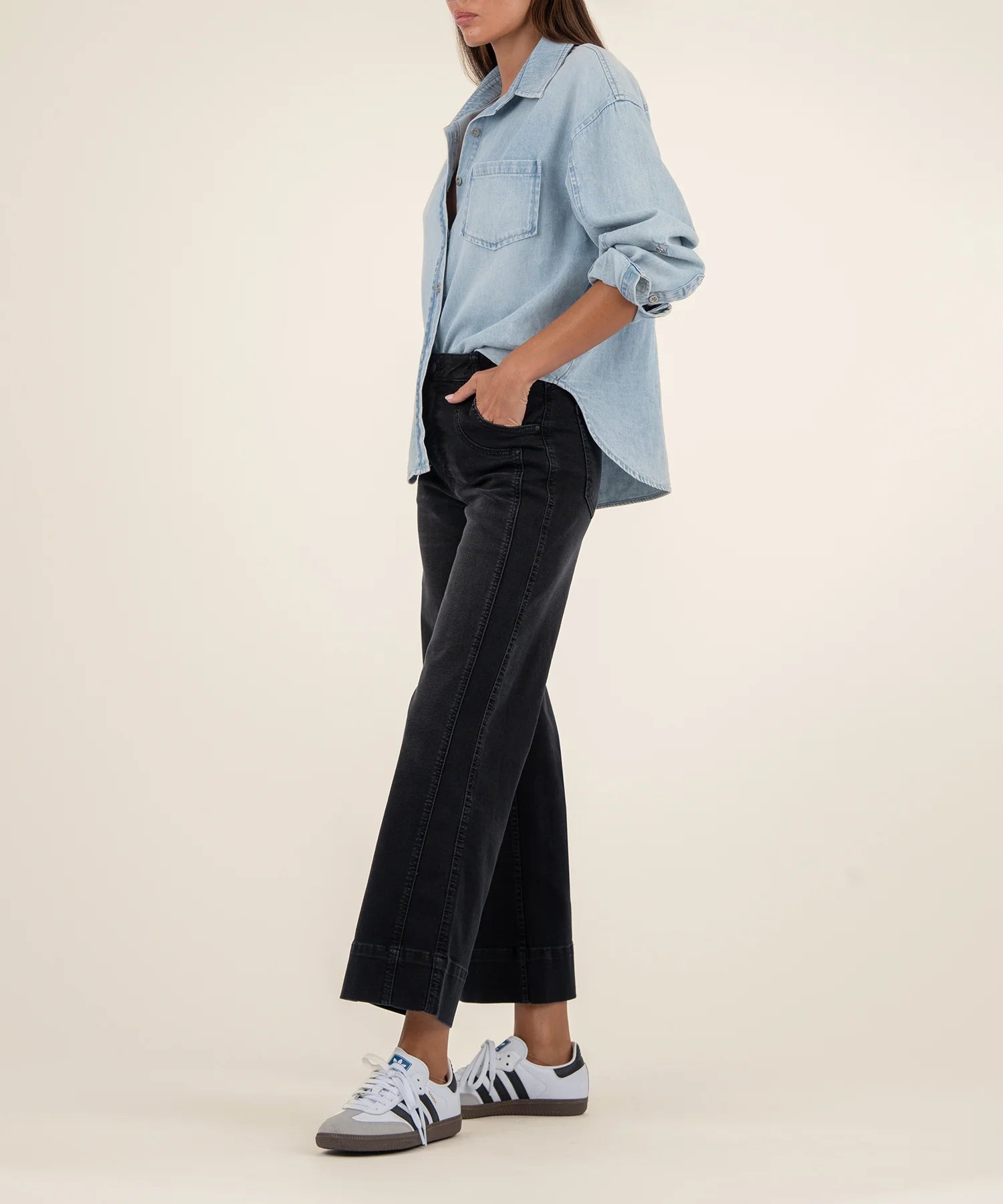 Kut From The Kloth Meg High Rise Wide Leg Jeans (Glittering Wash)