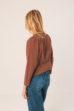 Indi & Cold Button Front Pullover Blouse