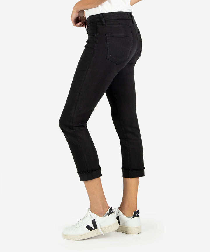 Kut From The Kloth Amy Straight Leg Crop Jeans (Black)