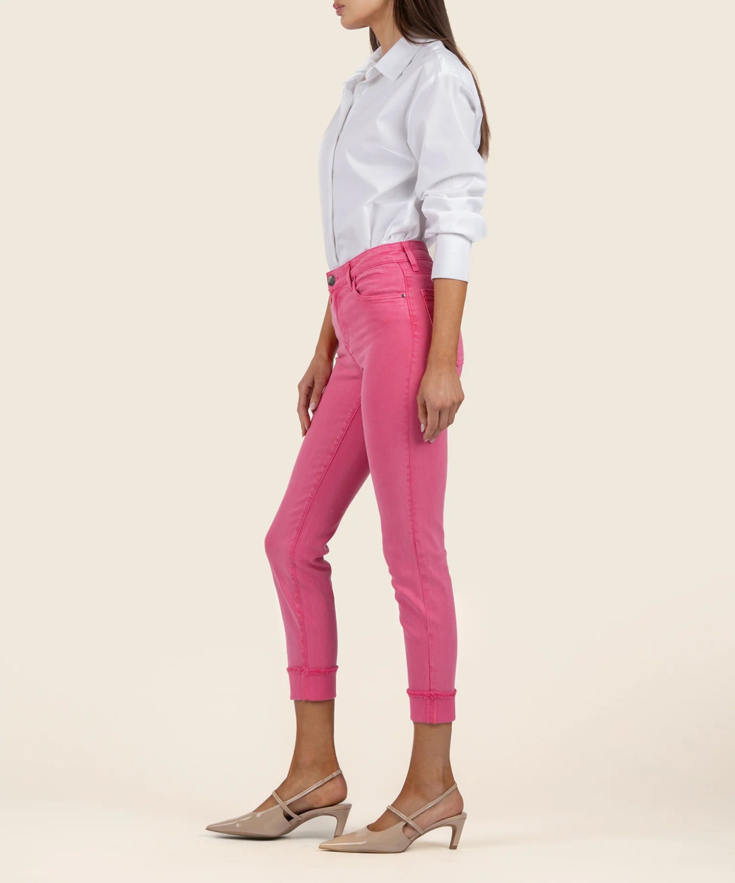 Kut From The Kloth Amy Straight Leg Crop Jeans (Sugar Coral)