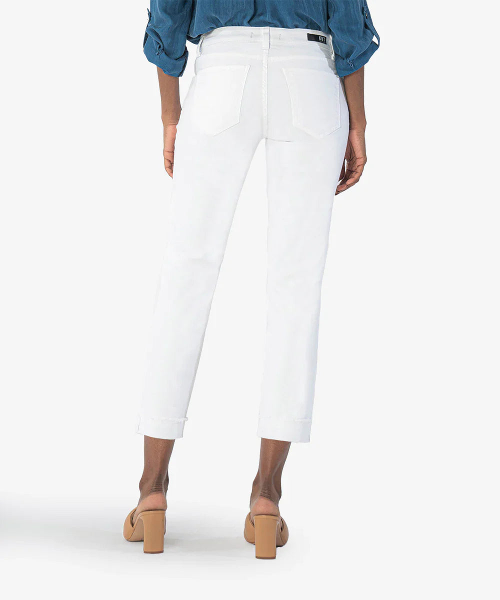 Kut From The Kloth Amy Straight Leg Crop Jeans (White)