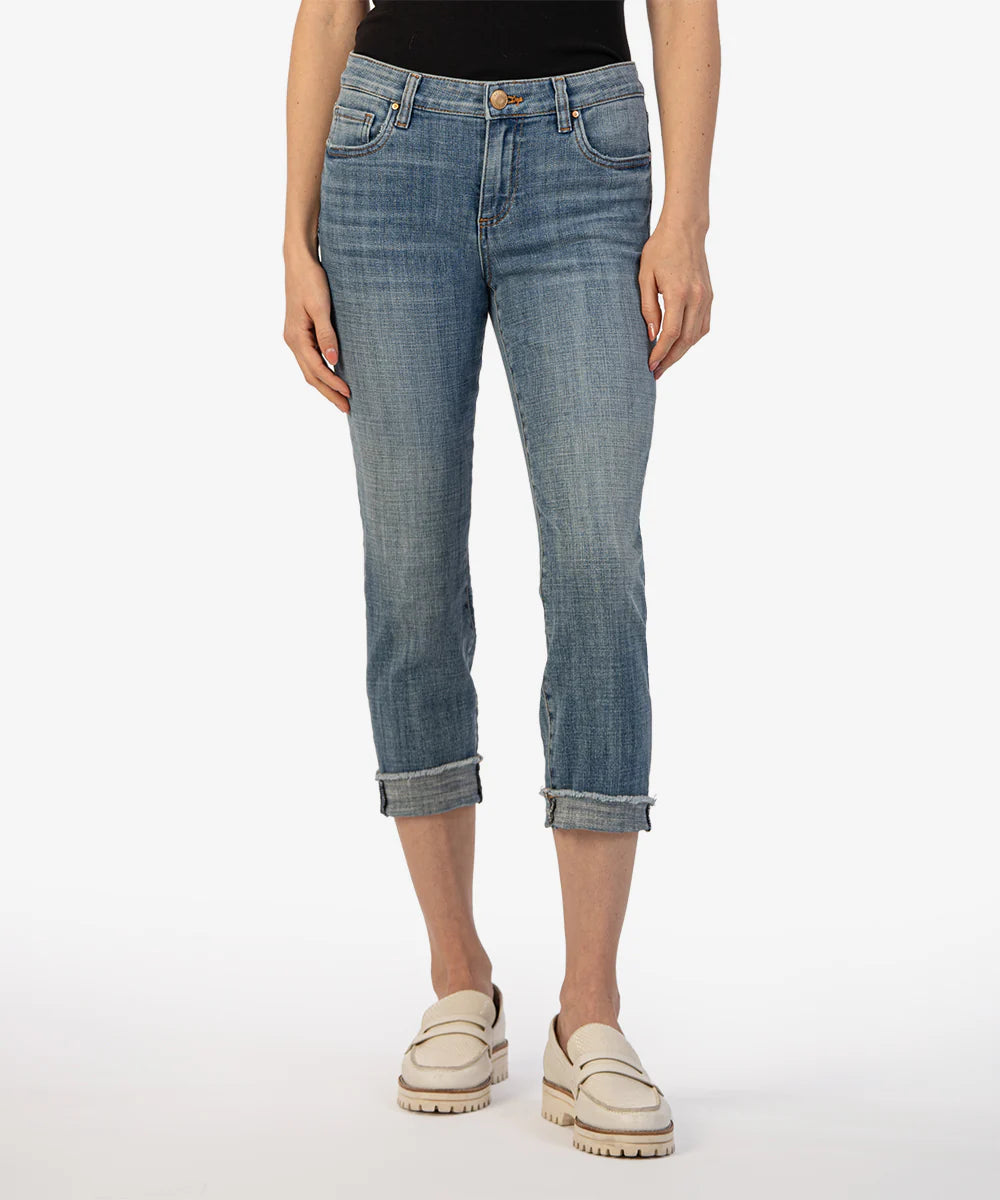 Kut From The Kloth Amy (Summer Weight) Straight Leg Crop Jeans (Gained Wash)