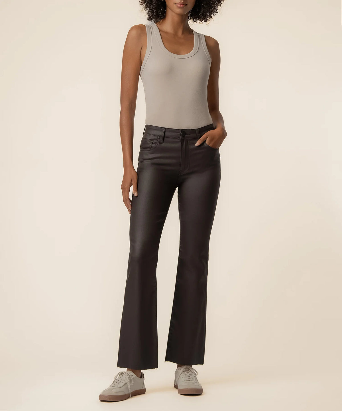 Kut From The Kloth Kelsey Ankle Flare Coated Denim