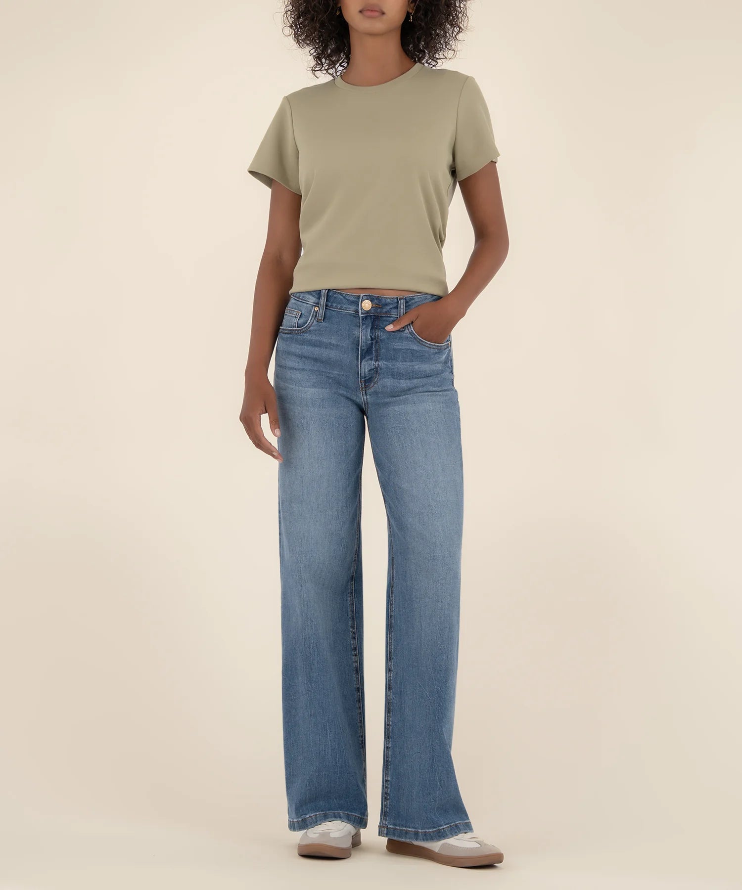 Kut From The Kloth Jean High Wide Leg Denim (Ablaze)