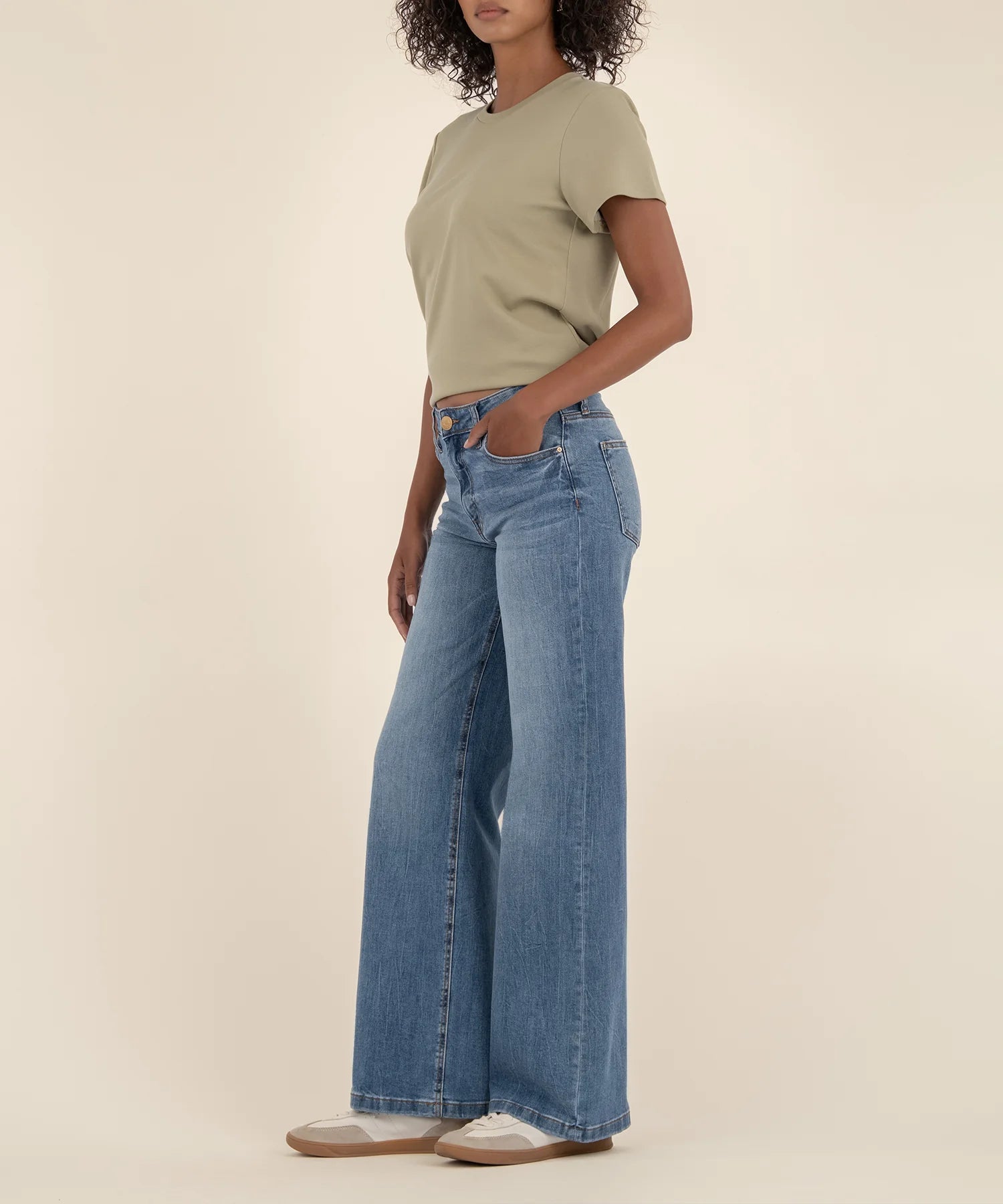 Kut From The Kloth Jean High Wide Leg Denim (Ablaze)