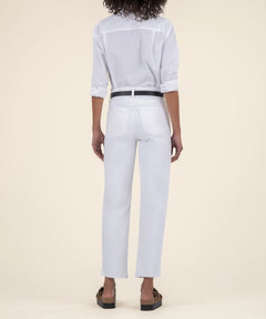 Kut From The Kloth Ashley High Rise Barrel Straight Leg (Optic White)