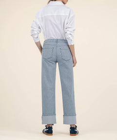 Kut From The Kloth Fay High Rise Straight Leg (Blue White)