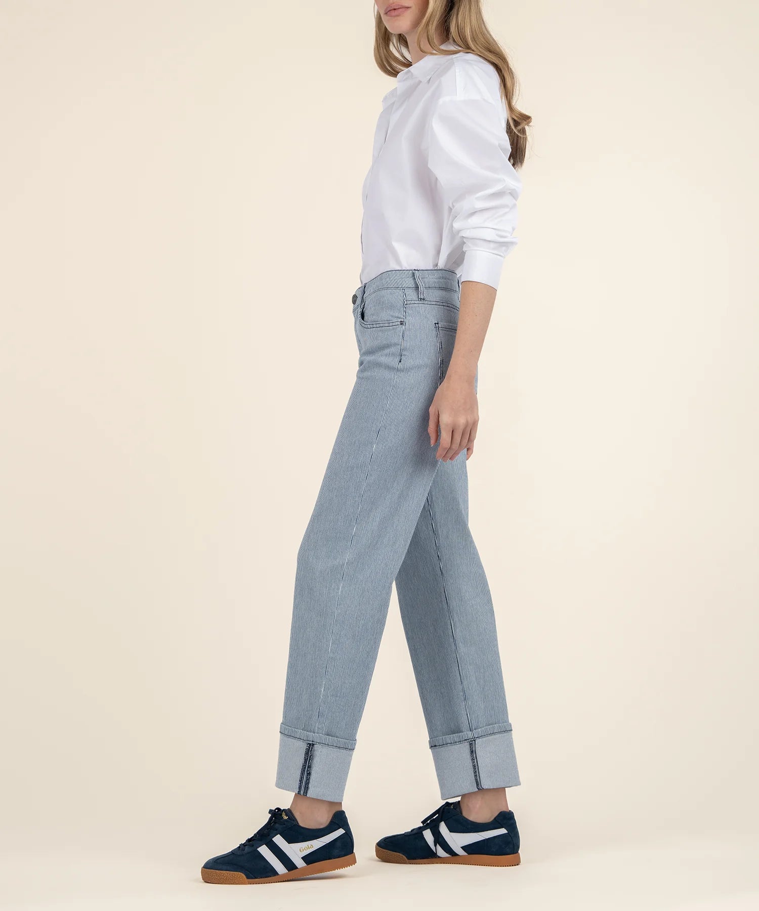 Kut From The Kloth Fay High Rise Straight Leg (Blue White)