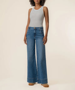 Kut From The Kloth Maya High Rise Wide Leg Scoop Pocker Jeans (Journey Wash)
