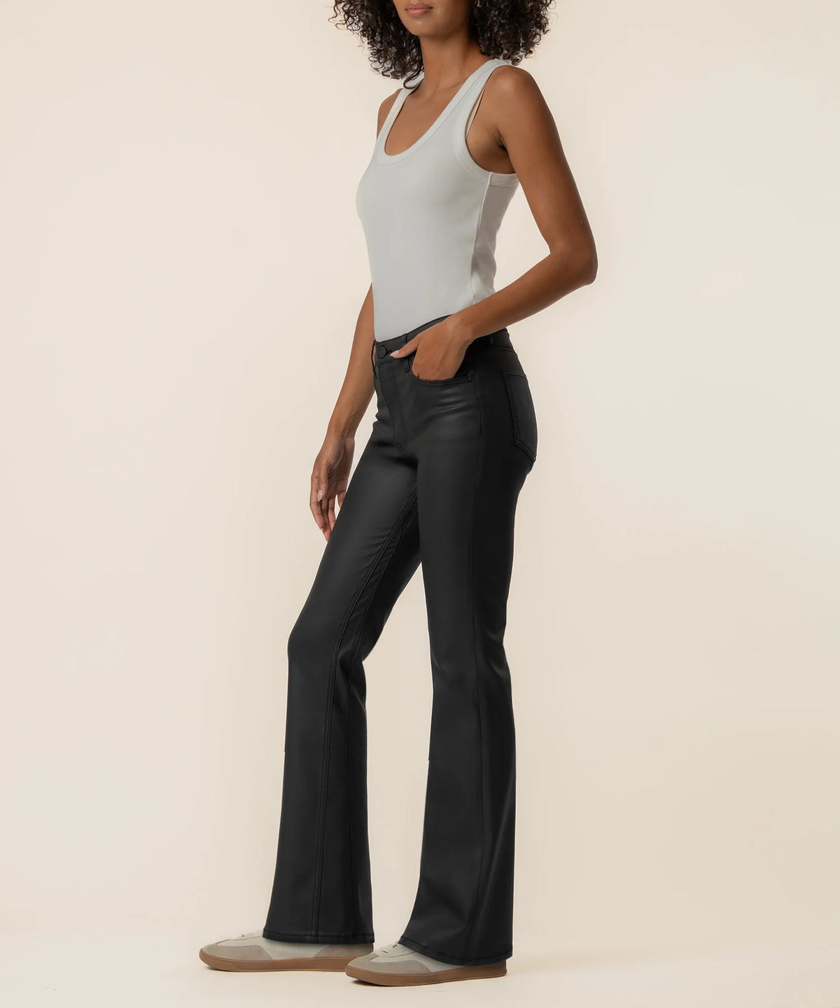 Kut From The Kloth Kelly Kick Flare Coated Denim