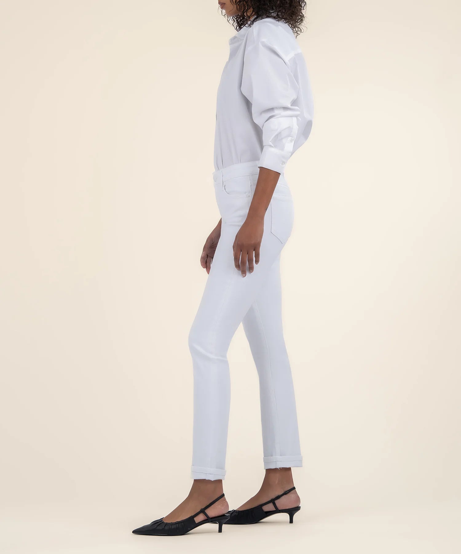 Kut From The Kloth Catherine Mid Rise Boyfriend Jeans (White)
