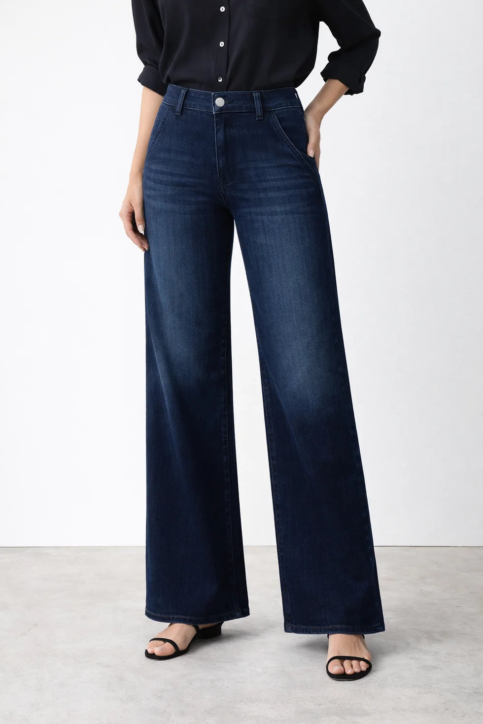 Fidelity Katie Wide Leg Denim Trouser (Cresent)