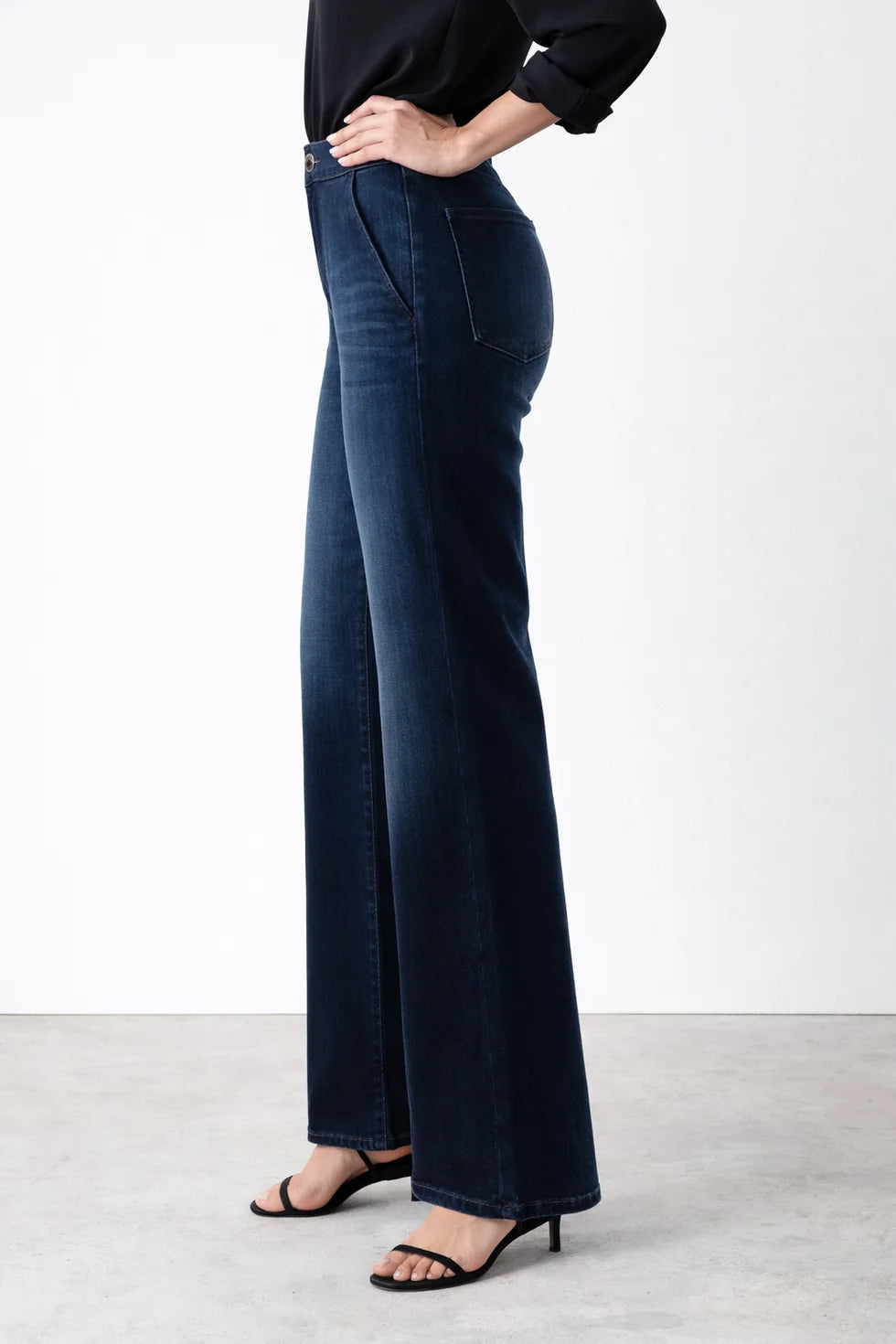 Fidelity Katie Wide Leg Denim Trouser (Cresent)