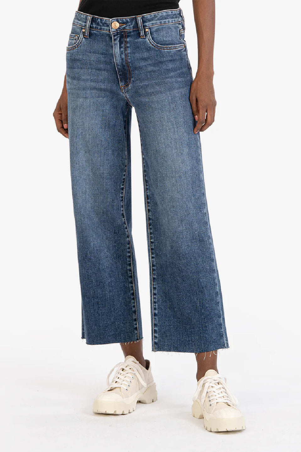 Kut From The Kloth Charlotte Wide Leg Crop Jeans (Commendatory Wash)