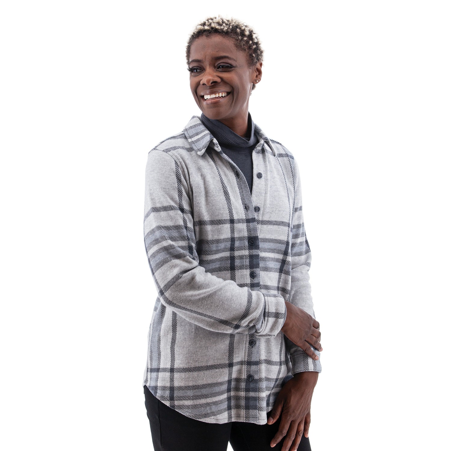 Aventura Luscious Plaid Boyfriend Shirt