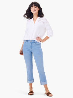Nic + Zoe 24" Mid Rise Straight Roll Cuff Jeans