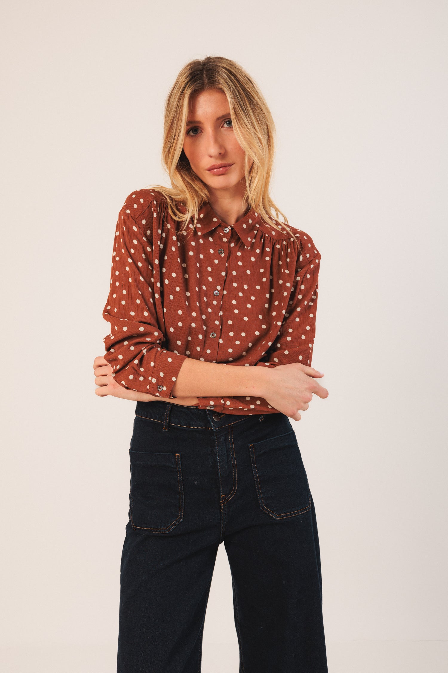 Indi & Cold Bea Dot Print Blouse