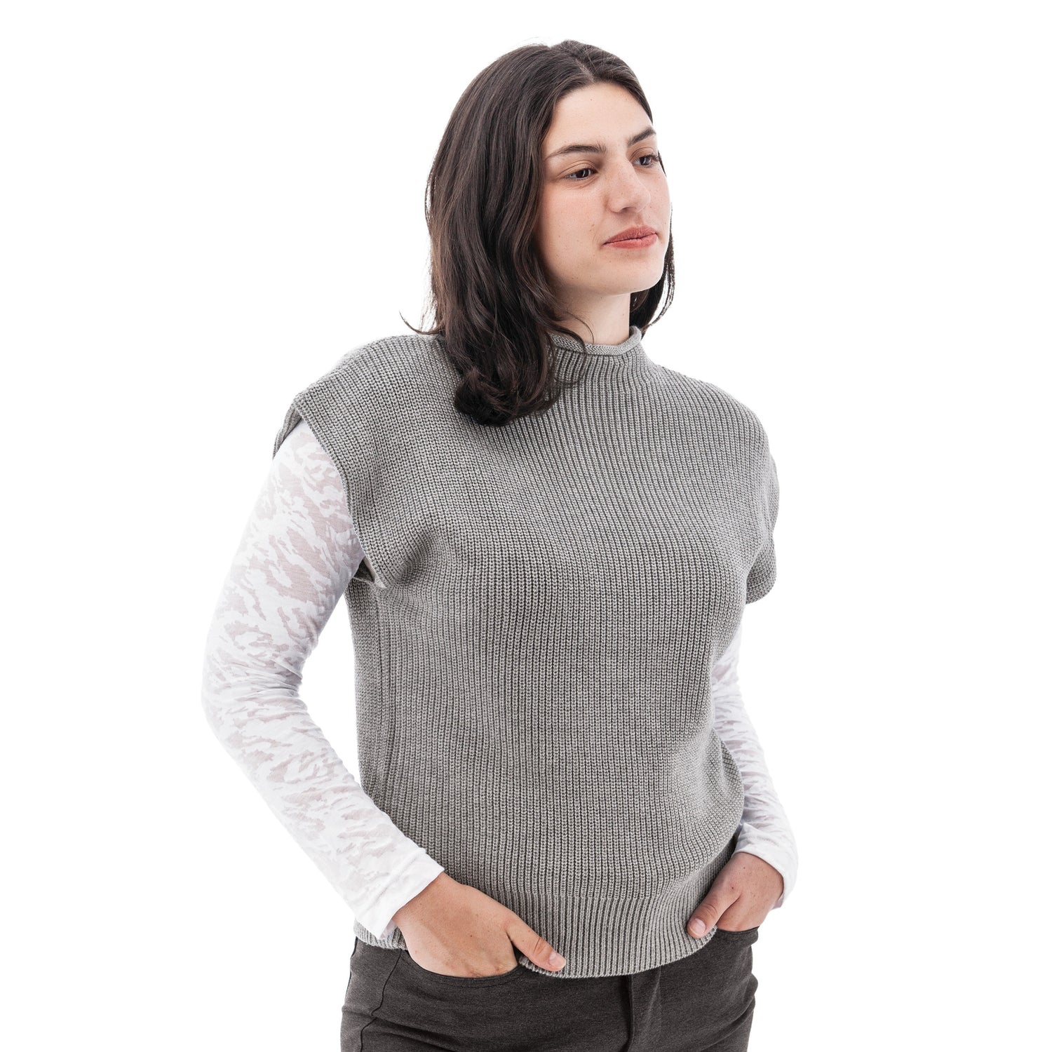 Aventura Pine Dolman Ribbed Knit Vest