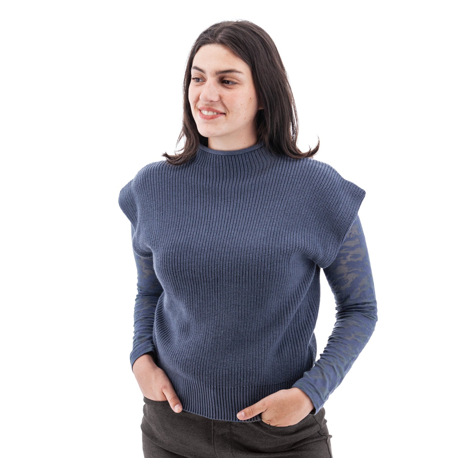 Aventura Pine Dolman Ribbed Knit Vest