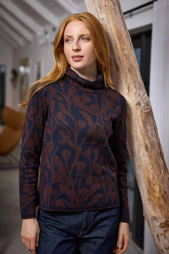 Mansted Nanna Floral Merino Blend Mockneck