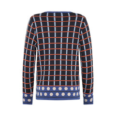 Mansted Oda Cotton Stripe Dot Crewneck Sweater