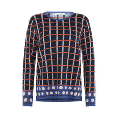 Mansted Oda Cotton Stripe Dot Crewneck Sweater