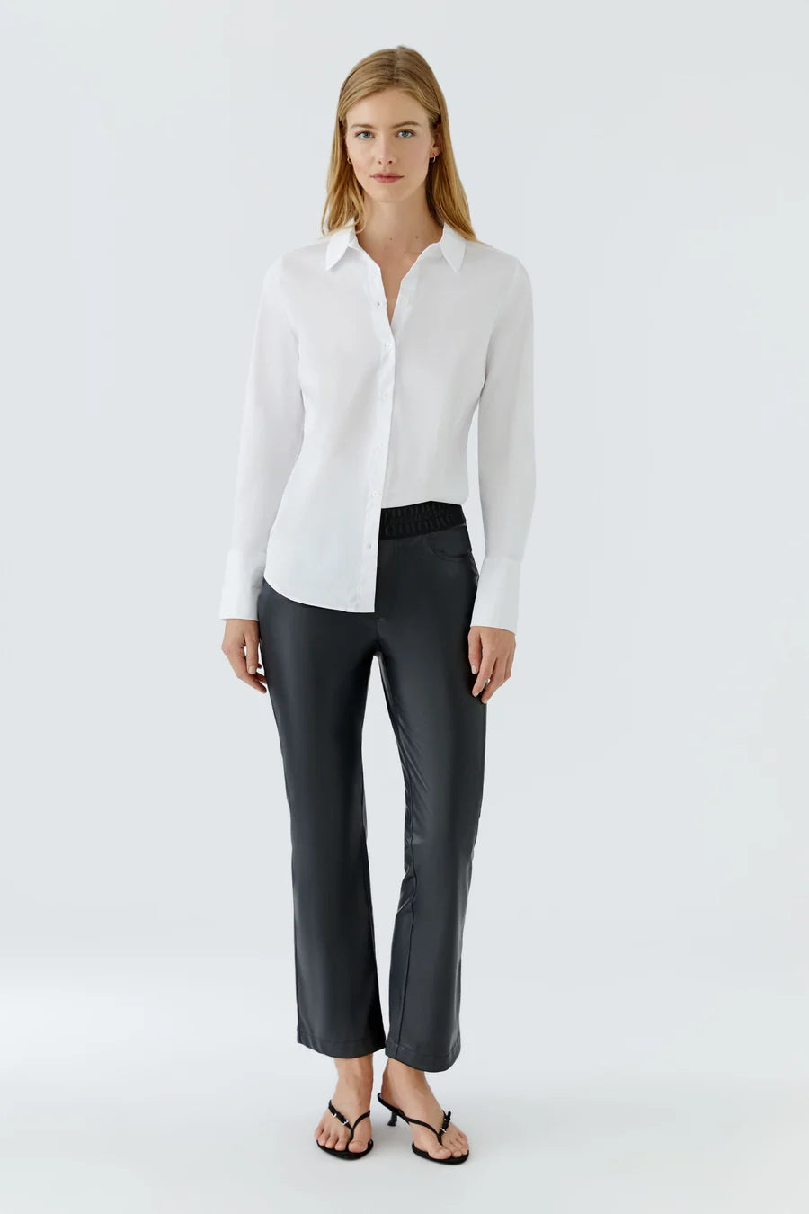 Oui Leather Look Pants