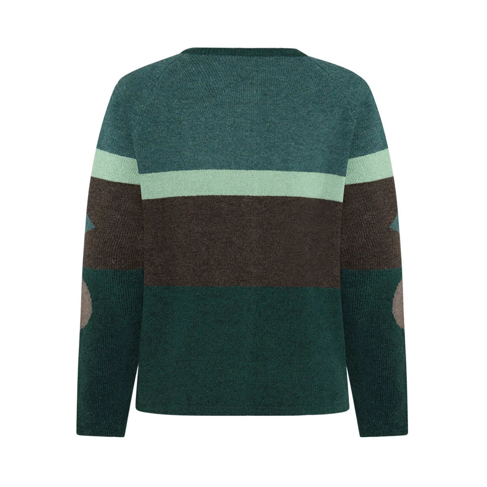 Mansted Pop Graphic Colour Block Wool Cardigan