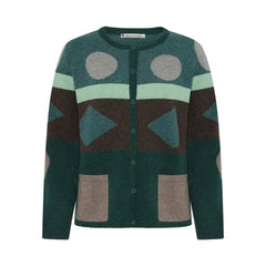 Mansted Pop Graphic Colour Block Wool Cardigan