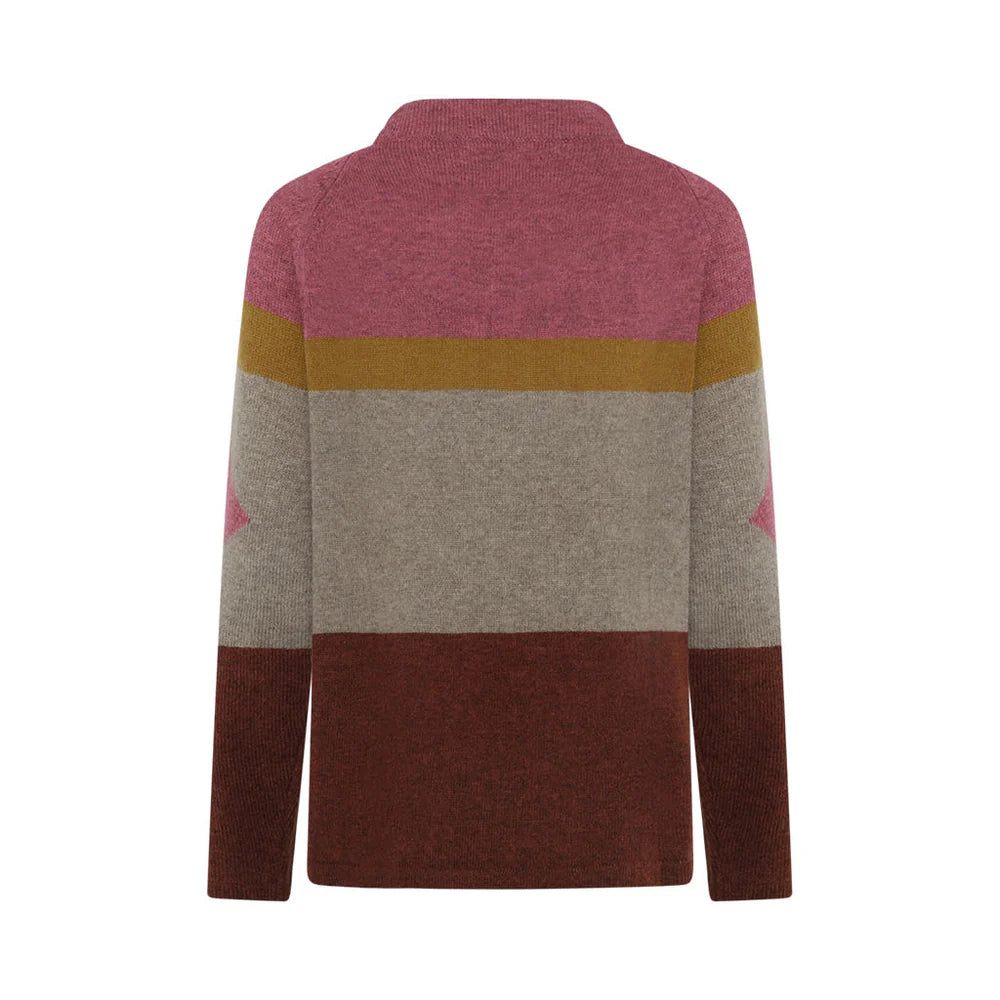Mansted Pop Graphic Colour Block Wool Cardigan