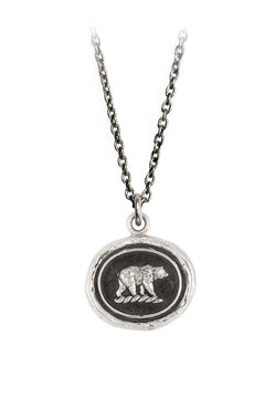 Pyrrha "Mother Bear" Talisman Necklace with 18" Medium Cable Chain