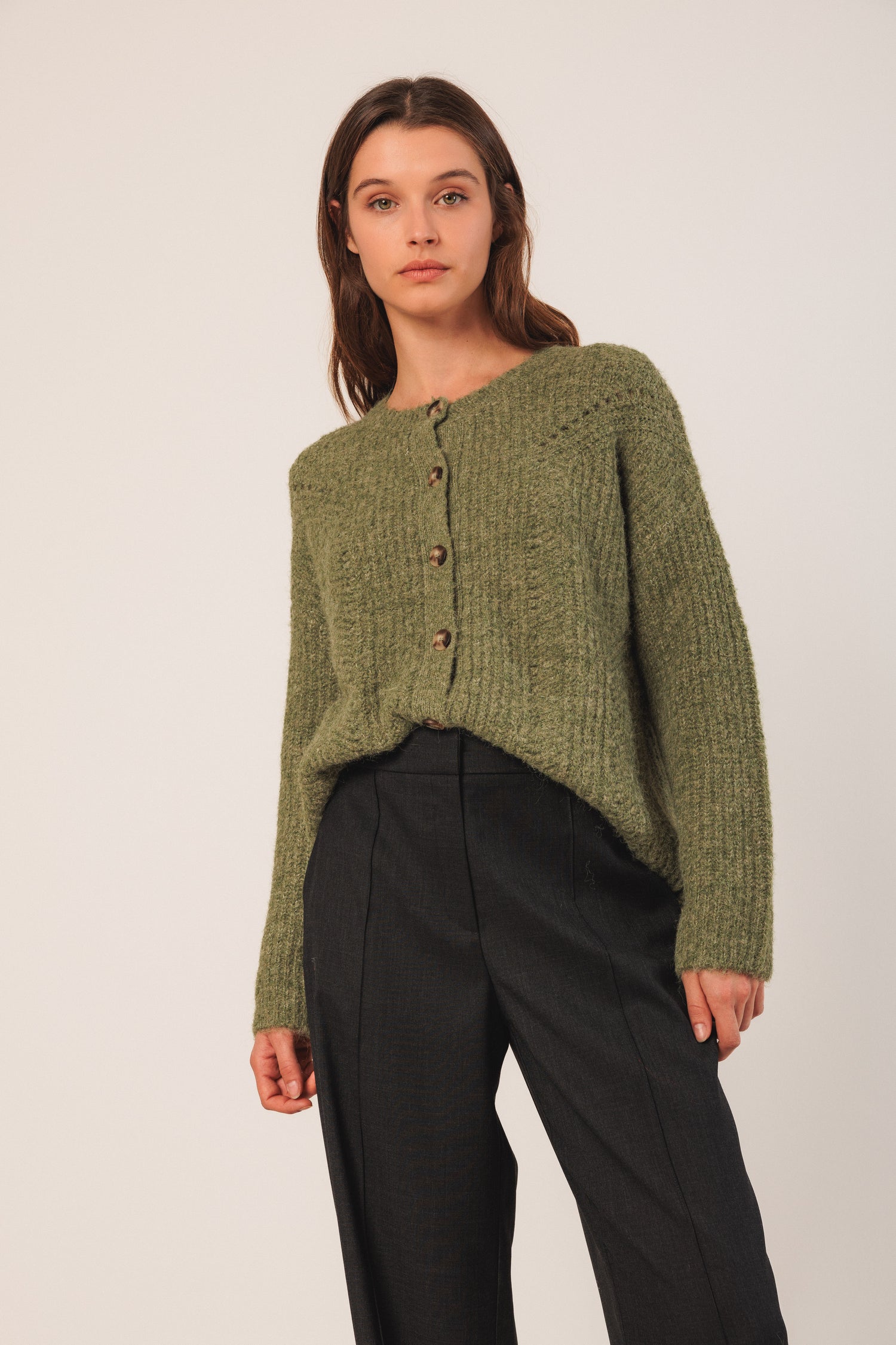Indi & Cold Crew Neck Cardigan