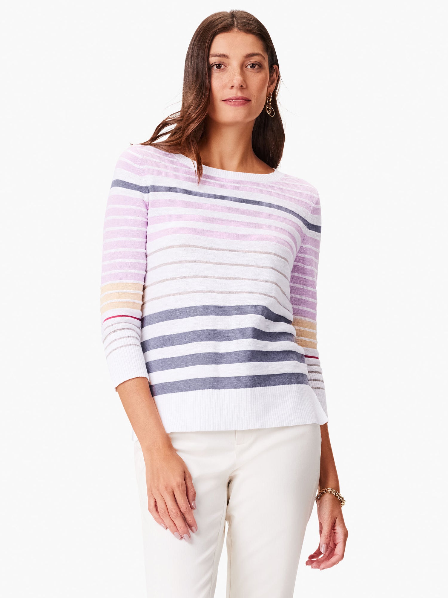Nic + Zoe Slate Stripe Sweater