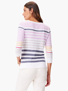 Nic + Zoe Slate Stripe Sweater