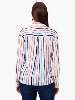Nic + Zoe Painted Stripes Top