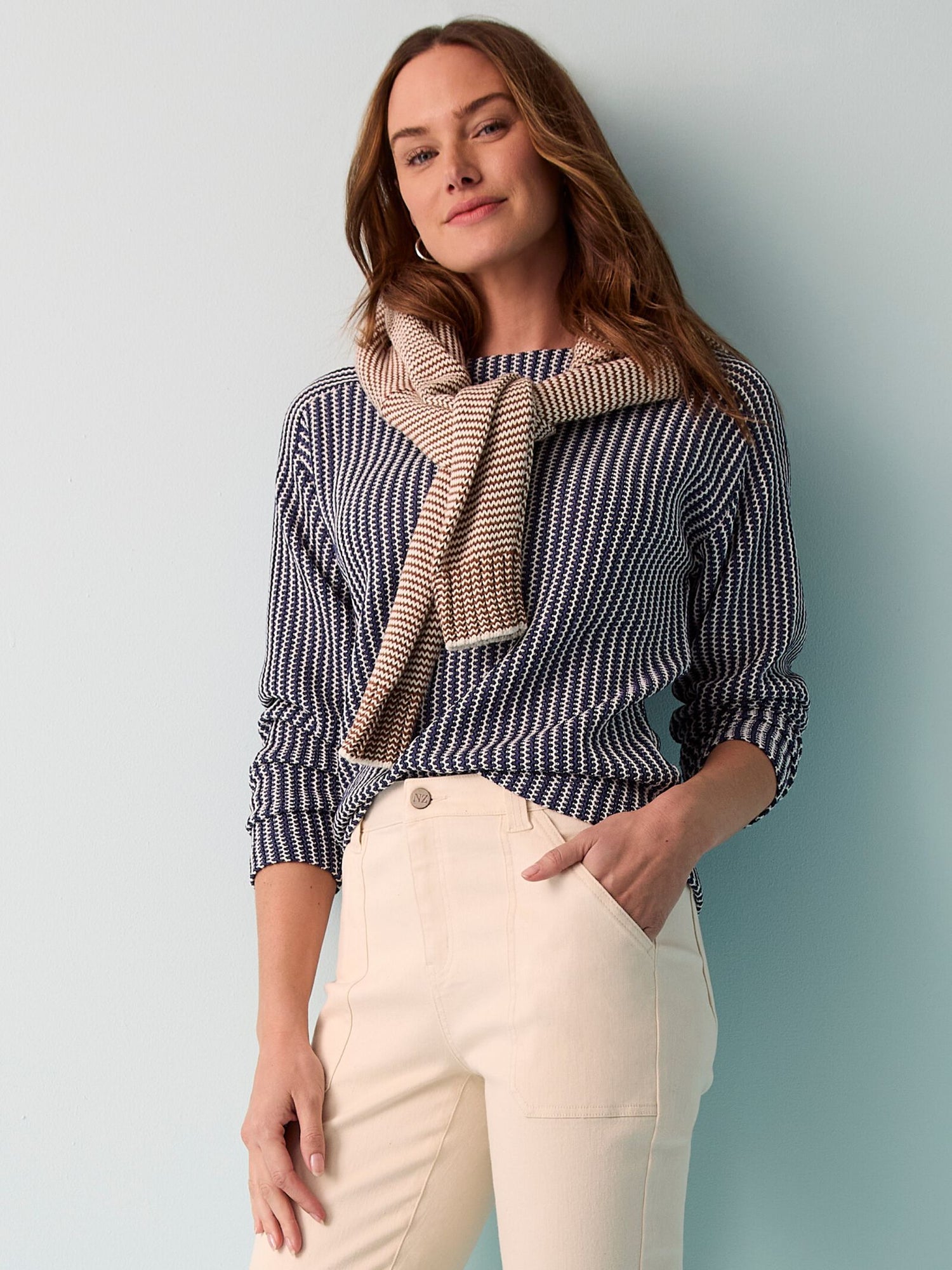 Nic + Zoe Zig Zag Blues Top