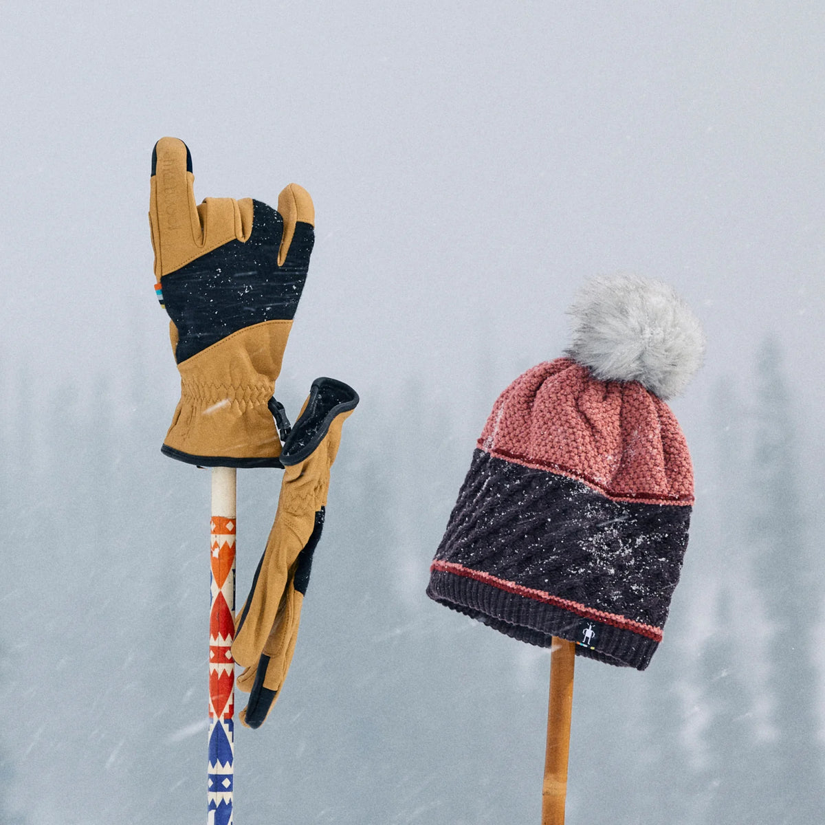 Smartwool Cable Knit Colourblock Pom Beanie